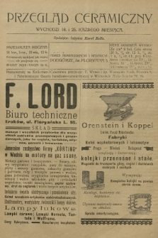 Przegląd Ceramiczny. R.7, 1907, nr 22