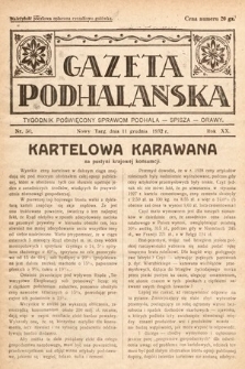 Gazeta Podhalańska : tygodnik poświęcony sprawom Podhala, Spisza, Orawy. 1932, nr 50