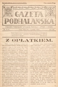 Gazeta Podhalańska : tygodnik poświęcony sprawom Podhala, Spisza, Orawy. 1932, nr 51