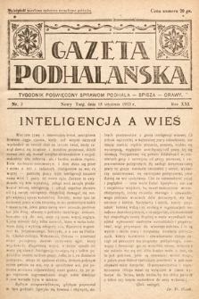Gazeta Podhalańska : tygodnik poświęcony sprawom Podhala, Spisza, Orawy. 1933, nr 3