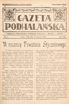 Gazeta Podhalańska : tygodnik poświęcony sprawom Podhala, Spisza, Orawy. 1933, nr 5