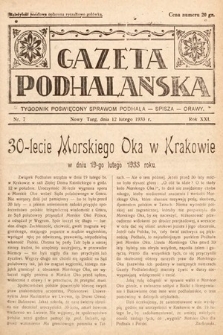 Gazeta Podhalańska : tygodnik poświęcony sprawom Podhala, Spisza, Orawy. 1933, nr 7