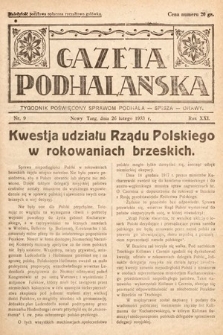 Gazeta Podhalańska : tygodnik poświęcony sprawom Podhala, Spisza, Orawy. 1933, nr 9