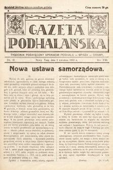 Gazeta Podhalańska : tygodnik poświęcony sprawom Podhala, Spisza, Orawy. 1933, nr 13