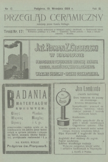 Przegląd Ceramiczny. R.9, 1909, nr 17