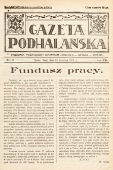 Gazeta Podhalańska : tygodnik poświęcony sprawom Podhala, Spisza, Orawy. 1933, nr 15