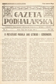 Gazeta Podhalańska : tygodnik poświęcony sprawom Podhala, Spisza, Orawy. 1933, nr 19