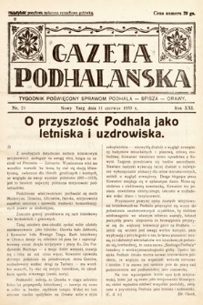 Gazeta Podhalańska : tygodnik poświęcony sprawom Podhala, Spisza, Orawy. 1933, nr 21