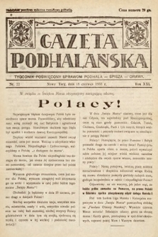 Gazeta Podhalańska : tygodnik poświęcony sprawom Podhala, Spisza, Orawy. 1933, nr 22