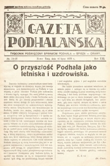 Gazeta Podhalańska : tygodnik poświęcony sprawom Podhala, Spisza, Orawy. 1933, nr 24-26