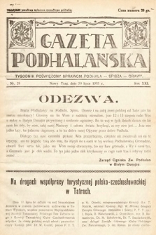 Gazeta Podhalańska : tygodnik poświęcony sprawom Podhala, Spisza, Orawy. 1933, nr 28