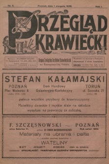 Przegląd Krawiecki : organ Związku Cechów Krawieckich na Rzeczpospolitą Polską. R.1, 1925, nr 6