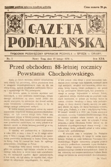 Gazeta Podhalańska : tygodnik poświęcony sprawom Podhala, Spisza, Orawy. 1934, nr 2