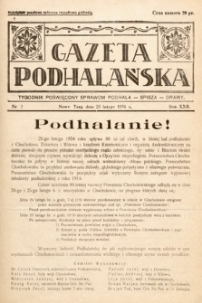 Gazeta Podhalańska : tygodnik poświęcony sprawom Podhala, Spisza, Orawy. 1934, nr 3