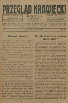 Przegląd Krawiecki : organ Związku Cechów Krawieckich na Rzeczpospolitą Polską. R.4, 1928, nr 4