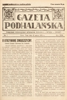 Gazeta Podhalańska : tygodnik poświęcony sprawom Podhala, Spisza, Orawy. 1934, nr 7