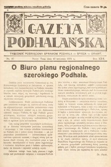 Gazeta Podhalańska : tygodnik poświęcony sprawom Podhala, Spisza, Orawy. 1934, nr 10