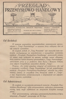 Przegląd Przemysłowo-Handlowy : czasopismo poświęcone sprawom przemysłu, handlu i finansów. R.1, 1921, № 6