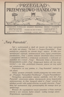 Przegląd Przemysłowo-Handlowy : czasopismo poświęcone sprawom przemysłu, handlu i finansów. R.1, 1921, № 8