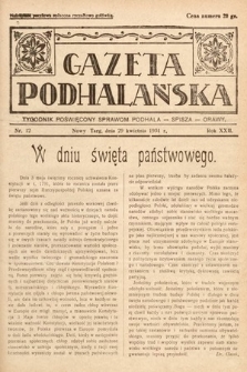 Gazeta Podhalańska : tygodnik poświęcony sprawom Podhala, Spisza, Orawy. 1934, nr 12
