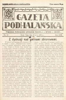 Gazeta Podhalańska : tygodnik poświęcony sprawom Podhala, Spisza, Orawy. 1934, nr 13