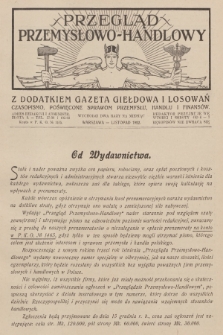 Przegląd Przemysłowo-Handlowy : czasopismo poświęcone sprawom przemysłu, handlu i finansów. R.2, 1922, listopad