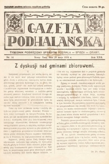 Gazeta Podhalańska : tygodnik poświęcony sprawom Podhala, Spisza, Orawy. 1934, nr 14