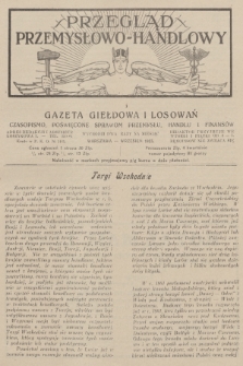 Przegląd Przemysłowo-Handlowy i Gazeta Giełdowa i Losowań : czasopismo poświęcone sprawom przemysłu, handlu i finansów. R.3, 1923, wrzesień