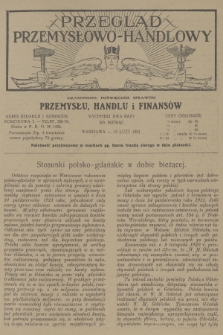Przegląd Przemysłowo-Handlowy : czasopismo poświęcone sprawom przemysłu, handlu i finansów. R.4, 1924, luty