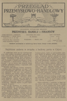 Przegląd Przemysłowo-Handlowy : czasopismo poświęcone sprawom przemysłu, handlu i finansów. R.4, 1924, marzec