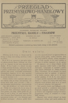 Przegląd Przemysłowo-Handlowy : czasopismo poświęcone sprawom przemysłu, handlu i finansów. R.4, 1924, kwiecień