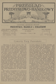 Przegląd Przemysłowo-Handlowy : czasopismo poświęcone sprawom przemysłu, handlu i finansów. R.4, 1924, maj