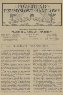 Przegląd Przemysłowo-Handlowy : czasopismo poświęcone sprawom przemysłu, handlu i finansów. R.4, 1924, październik