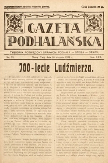 Gazeta Podhalańska : tygodnik poświęcony sprawom Podhala, Spisza, Orawy. 1934, nr 23