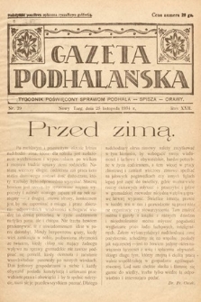 Gazeta Podhalańska : tygodnik poświęcony sprawom Podhala, Spisza, Orawy. 1934, nr 29