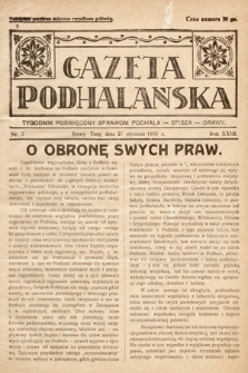 Gazeta Podhalańska : tygodnik poświęcony sprawom Podhala, Spisza, Orawy. 1935, nr 2