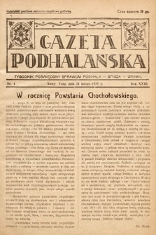 Gazeta Podhalańska : tygodnik poświęcony sprawom Podhala, Spisza, Orawy. 1935, nr 4