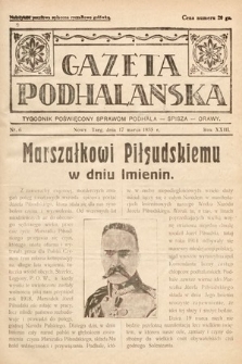 Gazeta Podhalańska : tygodnik poświęcony sprawom Podhala, Spisza, Orawy. 1935, nr 6