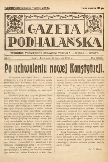 Gazeta Podhalańska : tygodnik poświęcony sprawom Podhala, Spisza, Orawy. 1935, nr 8