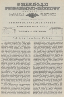 Przegląd Przemysłowo-Handlowy : czasopismo poświęcone sprawom przemysłu, handlu i finansów. R.5, 1925, kwiecień