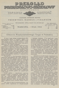 Przegląd Przemysłowo-Handlowy : czasopismo poświęcone sprawom przemysłu, handlu i finansów. R.5, 1925, maj