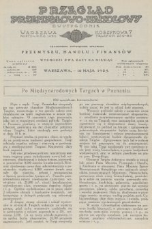 Przegląd Przemysłowo-Handlowy : czasopismo poświęcone sprawom przemysłu, handlu i finansów. R.5, 1925, maj