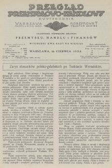 Przegląd Przemysłowo-Handlowy : czasopismo poświęcone sprawom przemysłu, handlu i finansów. R.5, 1925, czerwiec