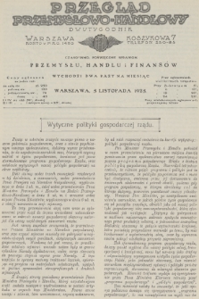 Przegląd Przemysłowo-Handlowy : czasopismo poświęcone sprawom przemysłu, handlu i finansów. R.5, 1925, listopad