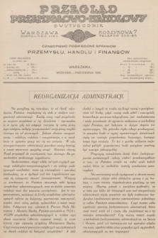 Przegląd Przemysłowo-Handlowy : czasopismo poświęcone sprawom przemysłu, handlu i finansów. R.6, 1926, wrzesień-październik