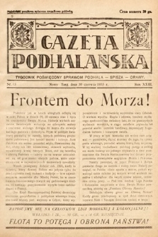 Gazeta Podhalańska : tygodnik poświęcony sprawom Podhala, Spisza, Orawy. 1935, nr 13