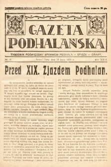 Gazeta Podhalańska : tygodnik poświęcony sprawom Podhala, Spisza, Orawy. 1935, nr 16