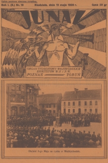 Junak : tygodniowy ilustrowany organ Woj. Komit. W. F. i P. W. Poznań-Toruń. R.1 (10), 1929, nr 19