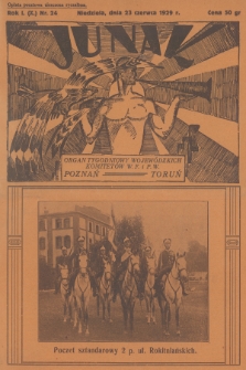 Junak : tygodniowy ilustrowany organ Woj. Komit. W. F. i P. W. Poznań-Toruń. R.1 (10), 1929, nr 24
