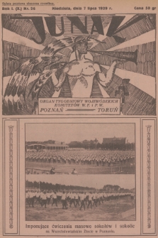 Junak : tygodniowy ilustrowany organ Woj. Komit. W. F. i P. W. Poznań-Toruń. R.1 (10), 1929, nr 26